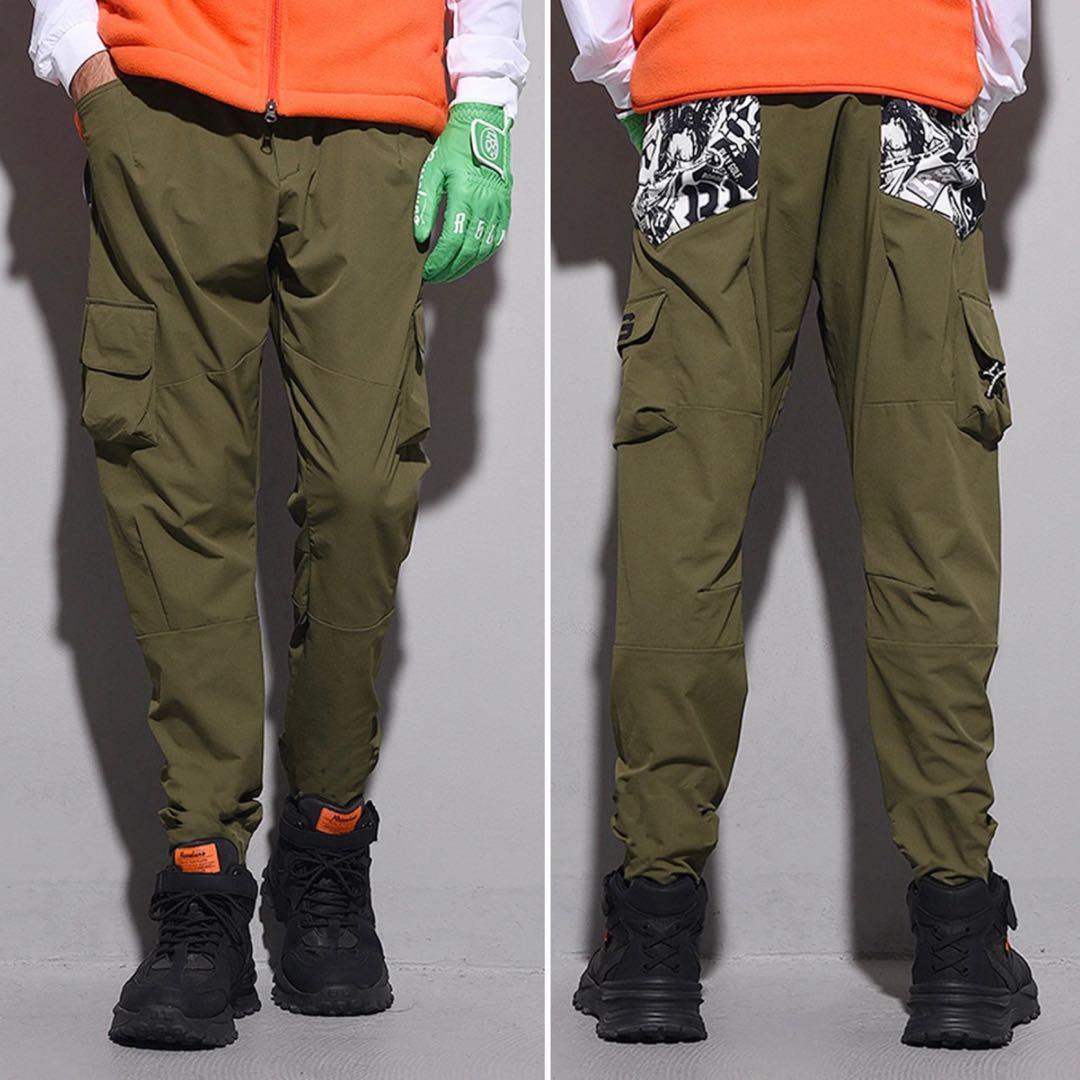 新品 ラッセルノ ゴルフ カーゴ ロングパンツ カーキ XL 6 カーゴパンツ