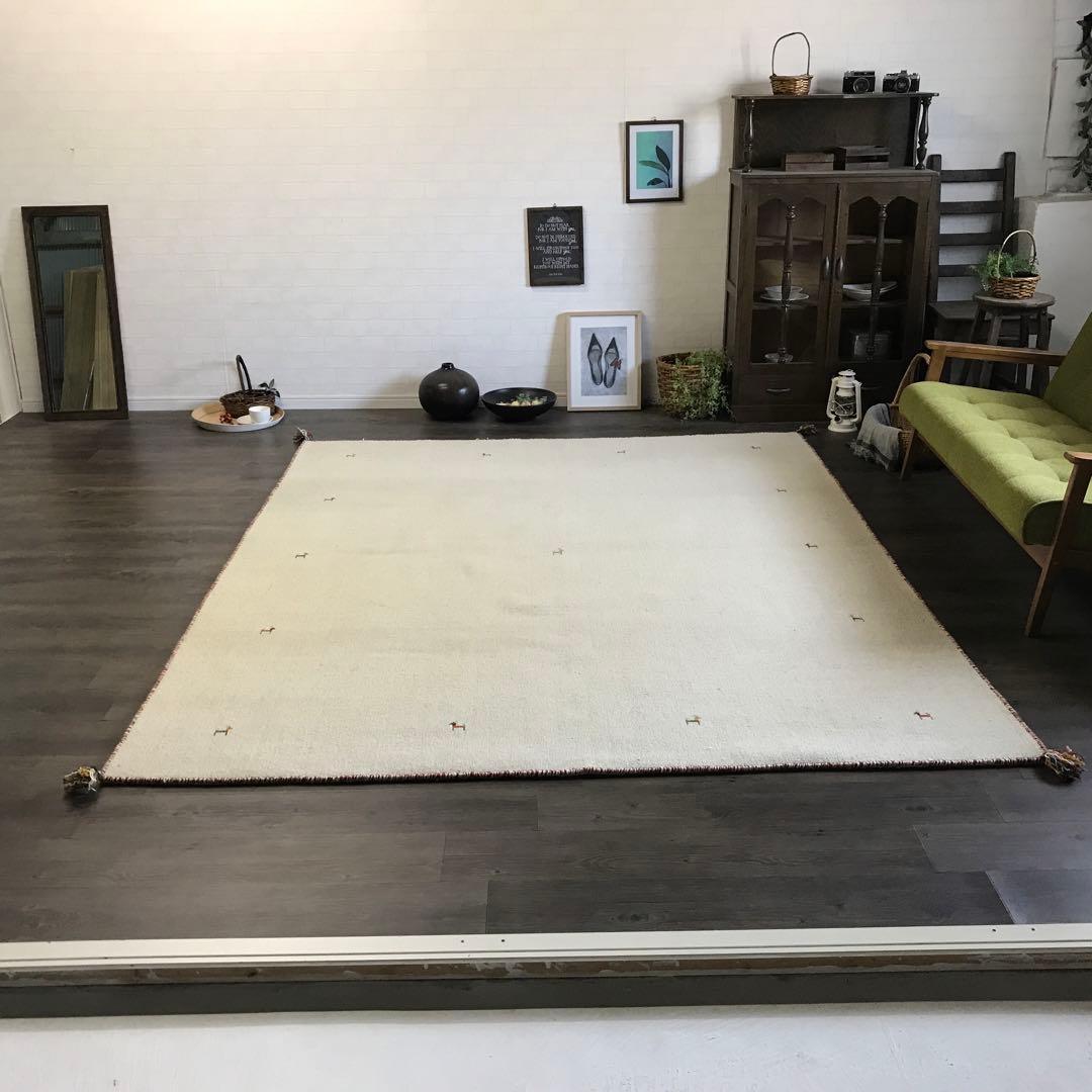 一点限り 201x246cm 3畳 ギャッベ ギャベ ラグ ラグマット 1wh