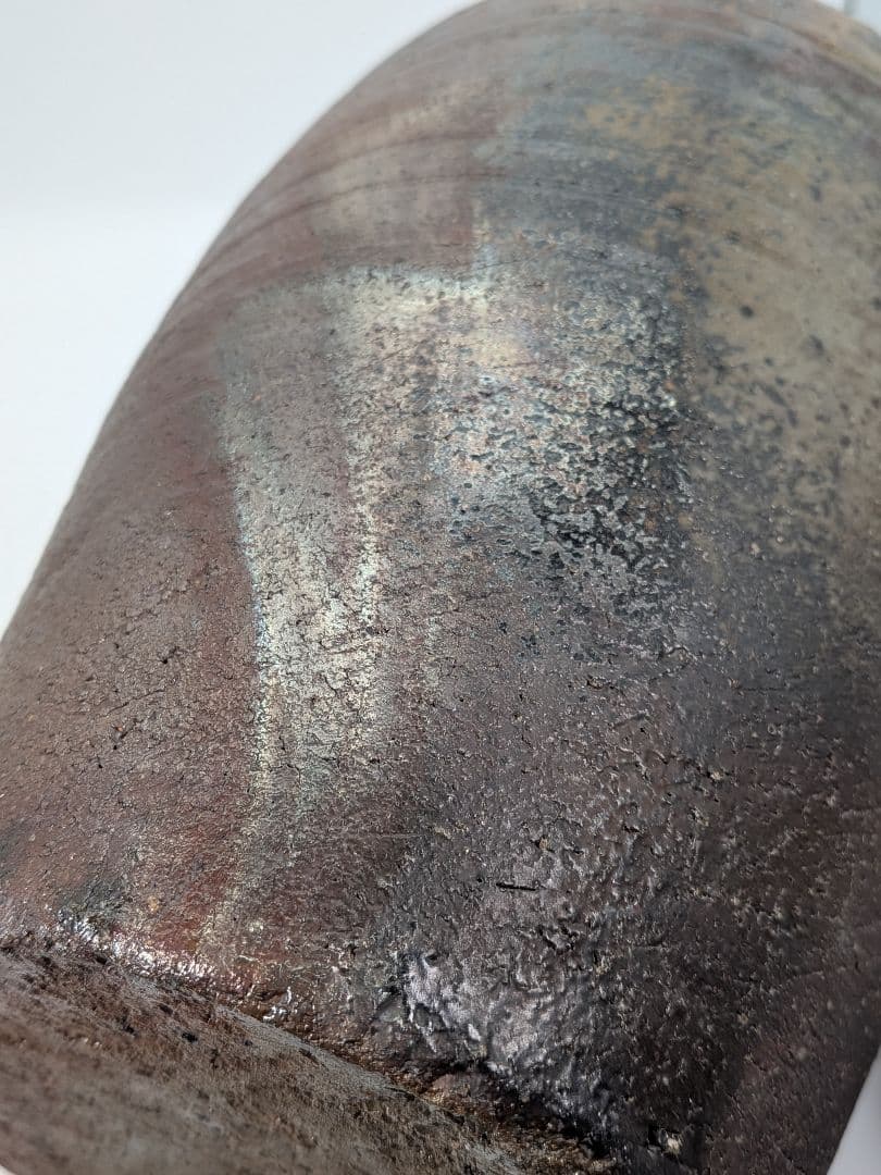 備前焼 三耳壺 三耳壷 花器 フラワーベース つぼ 花瓶 花生 花入 金彩