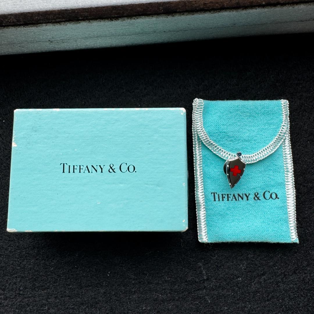 TIFFANY&Co. ティファニー レッドクロス ラペルピン サファイヤ 稀少
