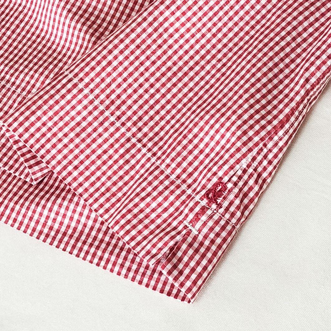 美品 45rpm ギンガムチェック タックスキッパーブラウス コットン 3 赤