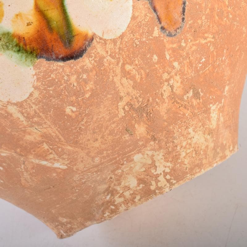 中国　唐三彩　獅子摘　双耳壷　C　R8549B