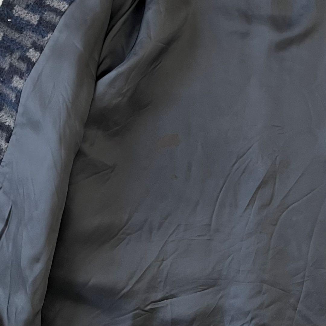 美品＊ヨーガンレール アルパカ混ウールハーフコート M 総柄 ノーカラー 長袖