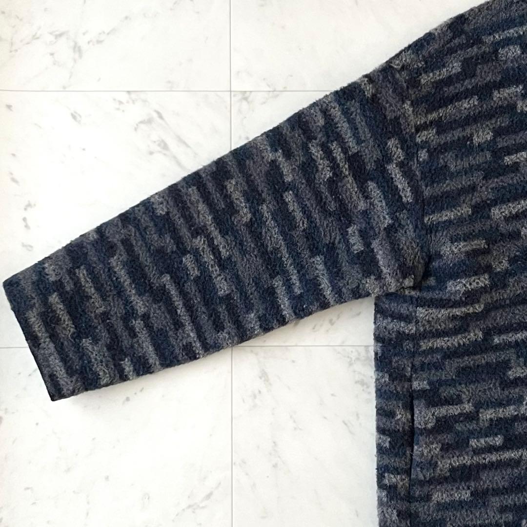 美品＊ヨーガンレール アルパカ混ウールハーフコート M 総柄 ノーカラー 長袖