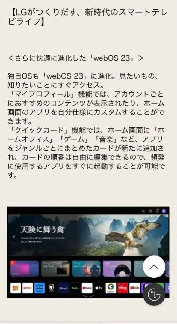 【新品】LG OLED evo 65インチ OLED65C3PJA