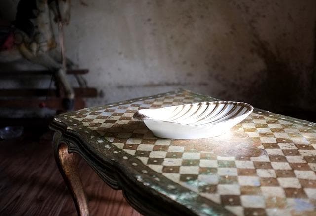 19世紀 金の貝と大きなラヴィエa パリ窯 プレート シェル アンティーク