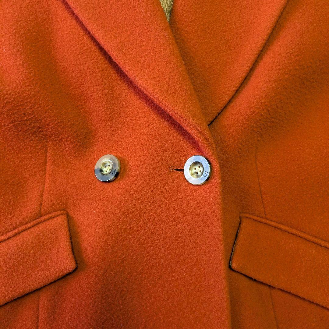 UN3D. ドルマンミドルウールコート ミドル丈 36 コクーン 朱赤 毛100