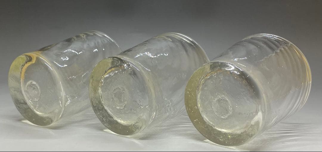 倉敷ガラス　小谷真三　吹きガラス　グラス3客　E102