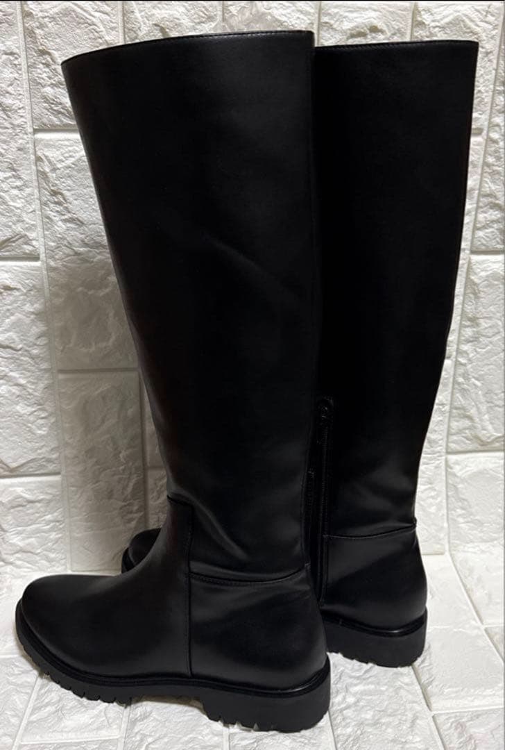 【極美品】snidel スナイデル ブラック ロングブーツ レザー サイドジップ