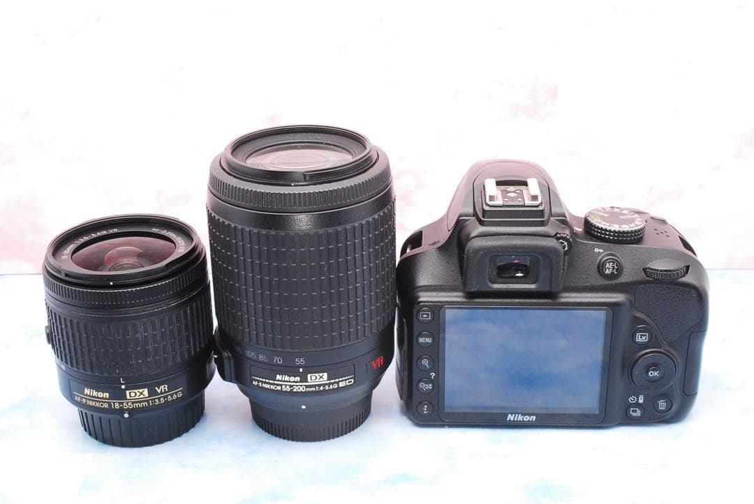ニコン D3400★豪華Wレンズ★一眼レフカメラ★スマホ転送OK★バッグ付
