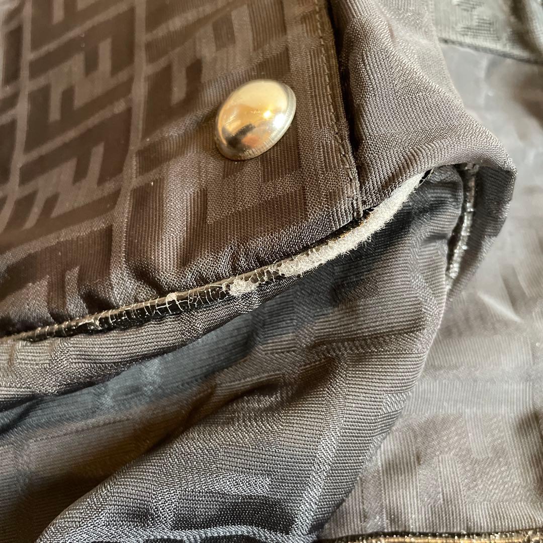 FENDI フェンディ　ボストンバッグ　 ズッカ柄 ブラック　黒