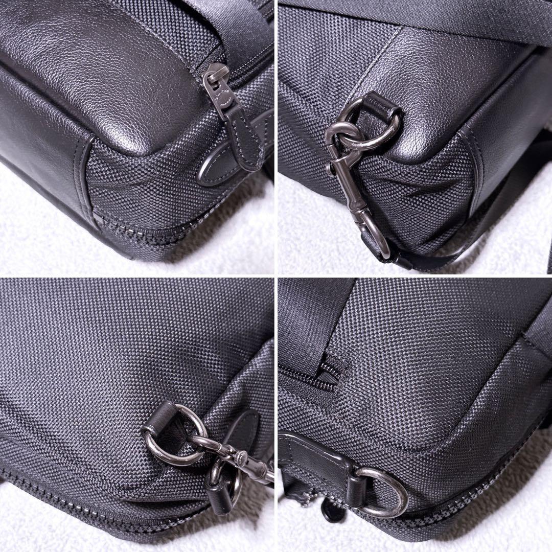【未使用】coach ビジネスバッグ 3way キャンバス レザー 黒 メンズ