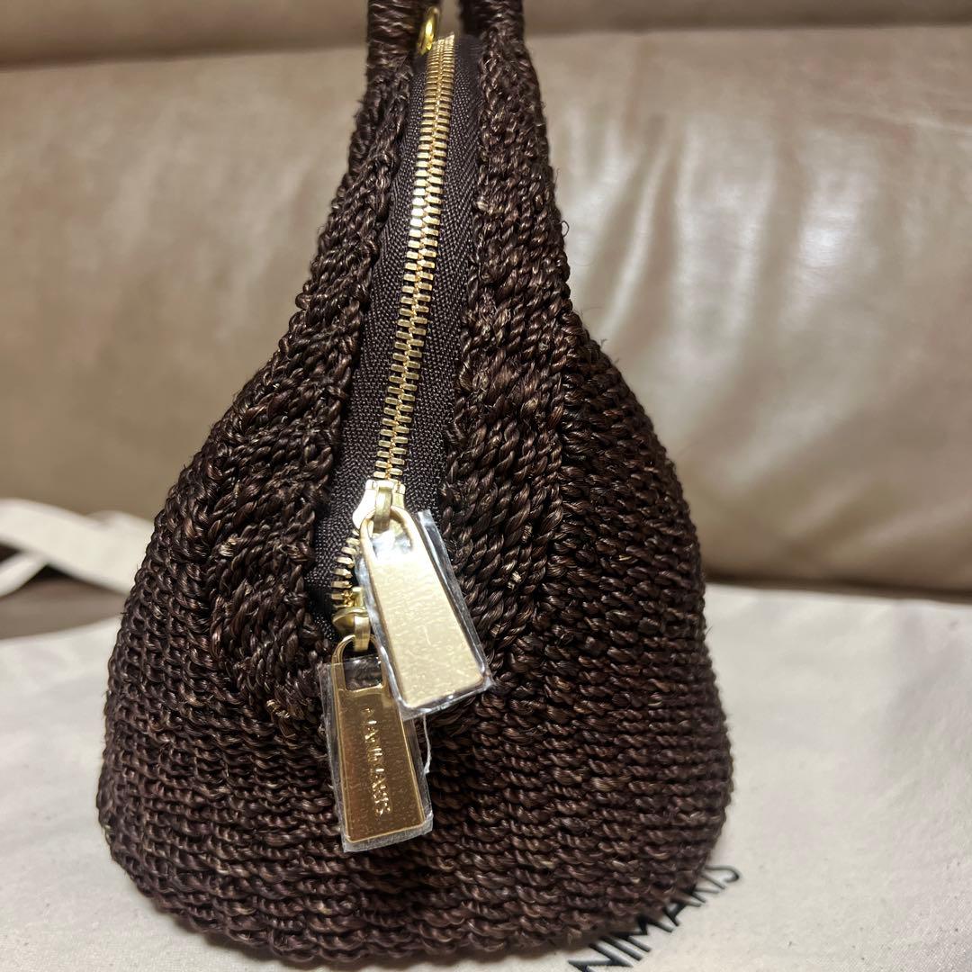 Manimaris アバカボストン mini チョコ　かごバッグ