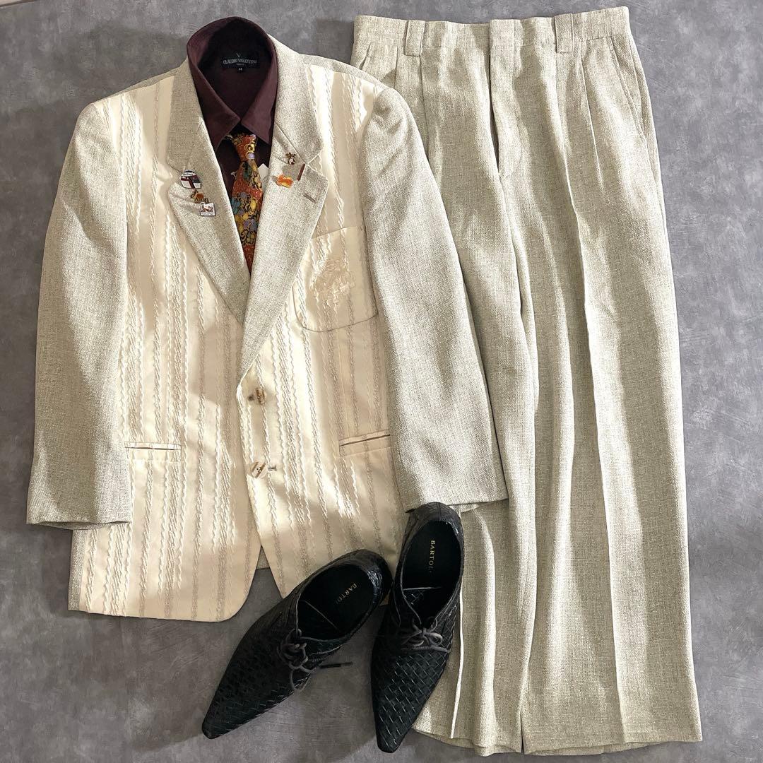 【1点物】ジャガード織 コンビネーションセットアップスーツ×CHANELネクタイ