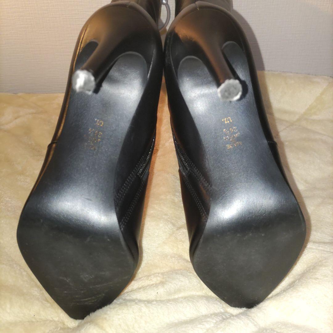 銀座ダイアナ　本革　ロングブーツ　UL　人気完売モデル　黒　24.5　美脚ブーツ