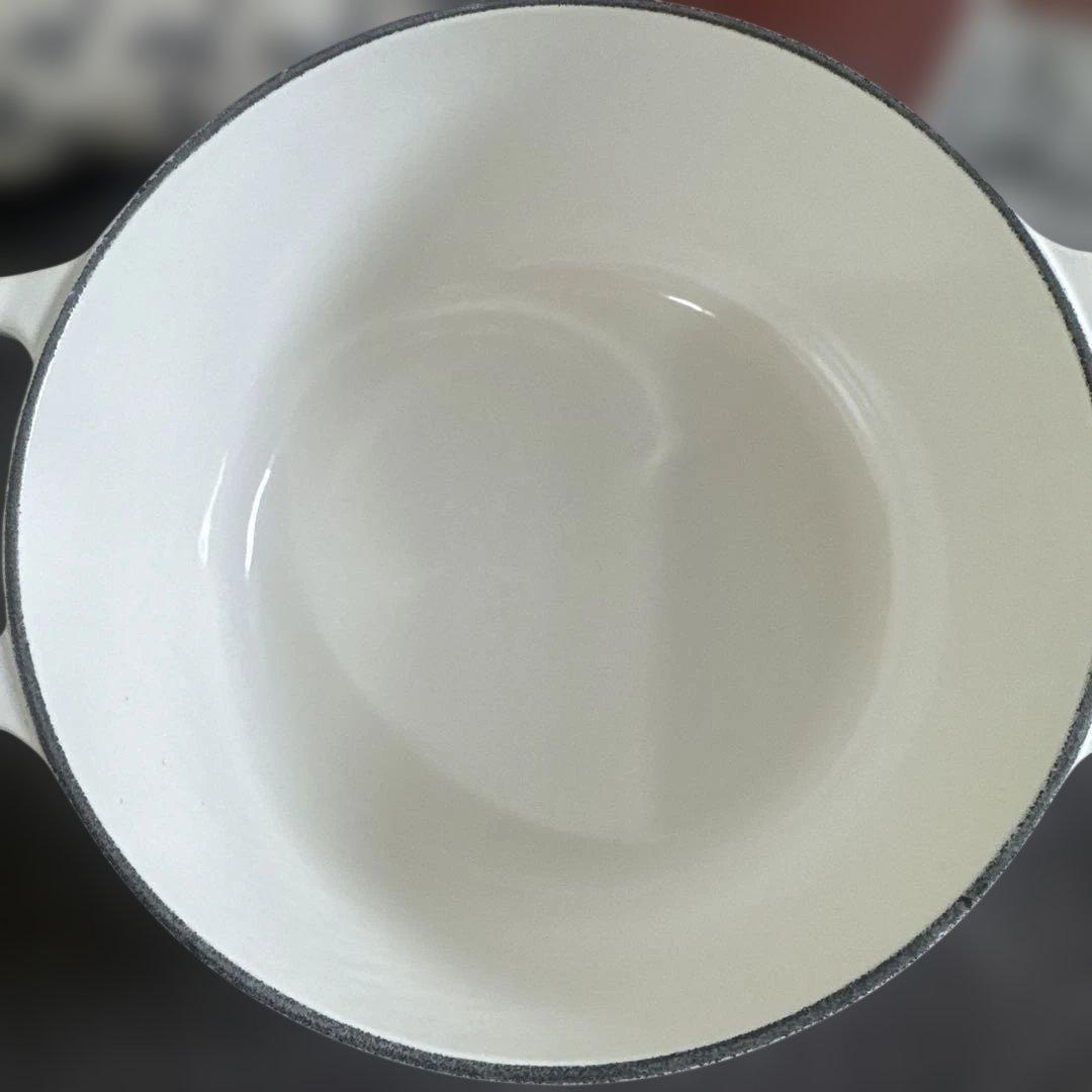 LE CREUSET ホワイト 両手鍋 18cm