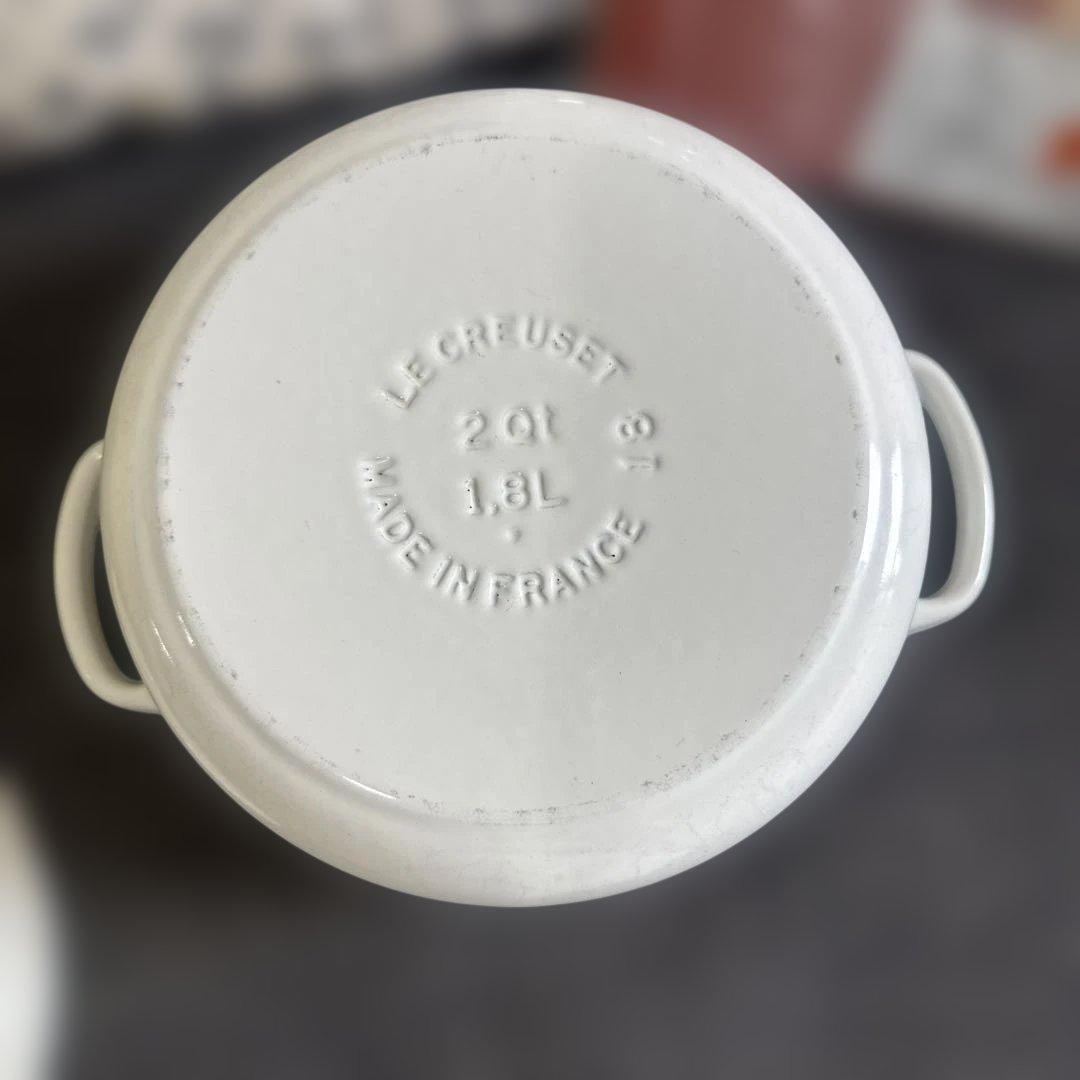 LE CREUSET ホワイト 両手鍋 18cm