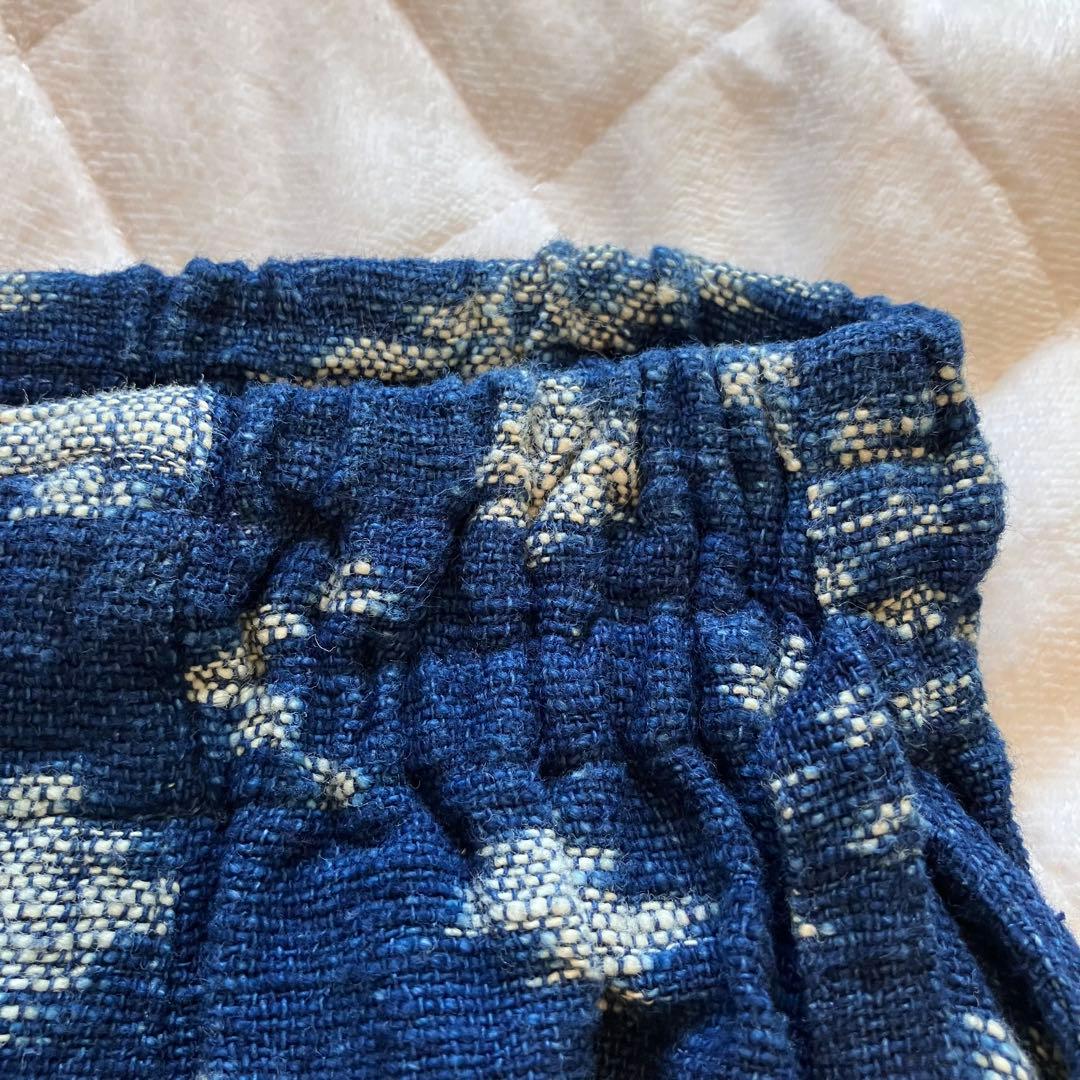 sorairo★うさとの服 藍染風・ヘンプ混 イカパンツ／巻きスカート風