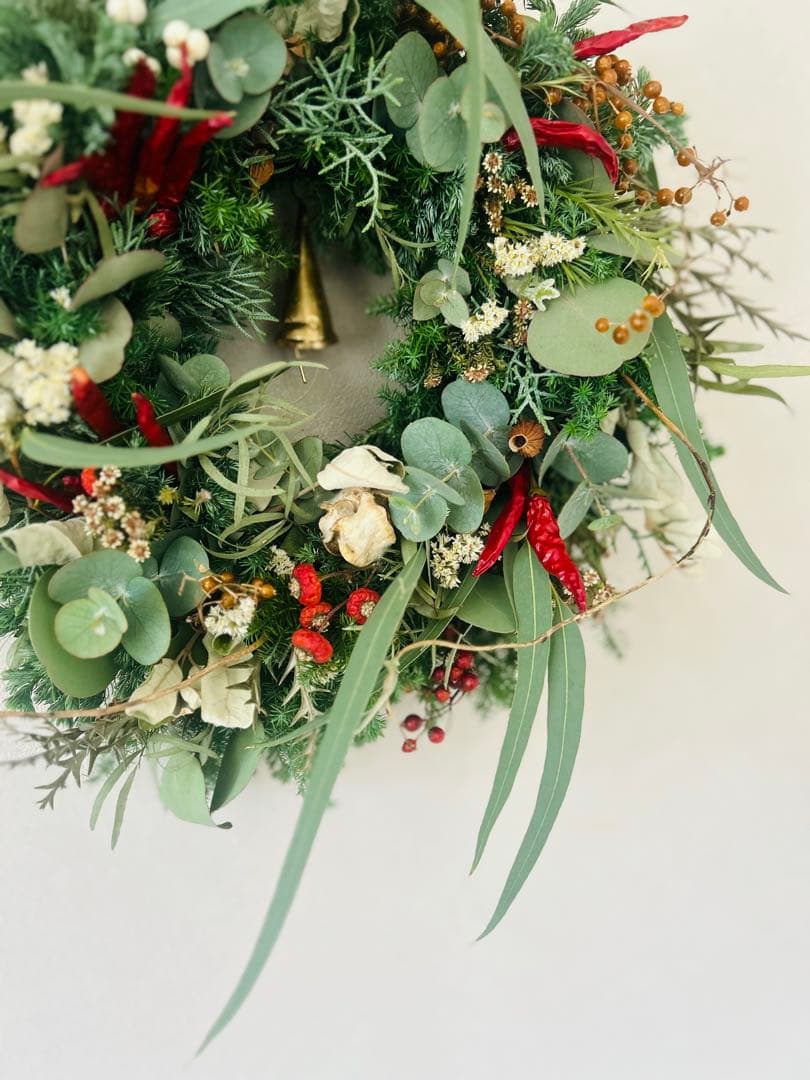 Merry Christmas 2025 静かな森の木の実のリース　　〜38cm