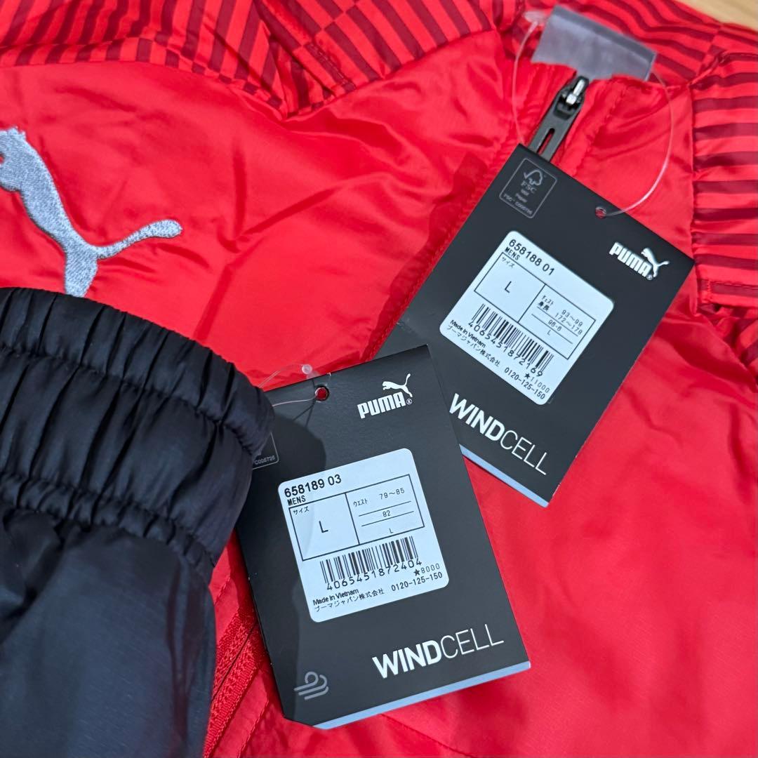 新品 PUMA 中綿ジャケット・パンツ上下 L 赤/黒
