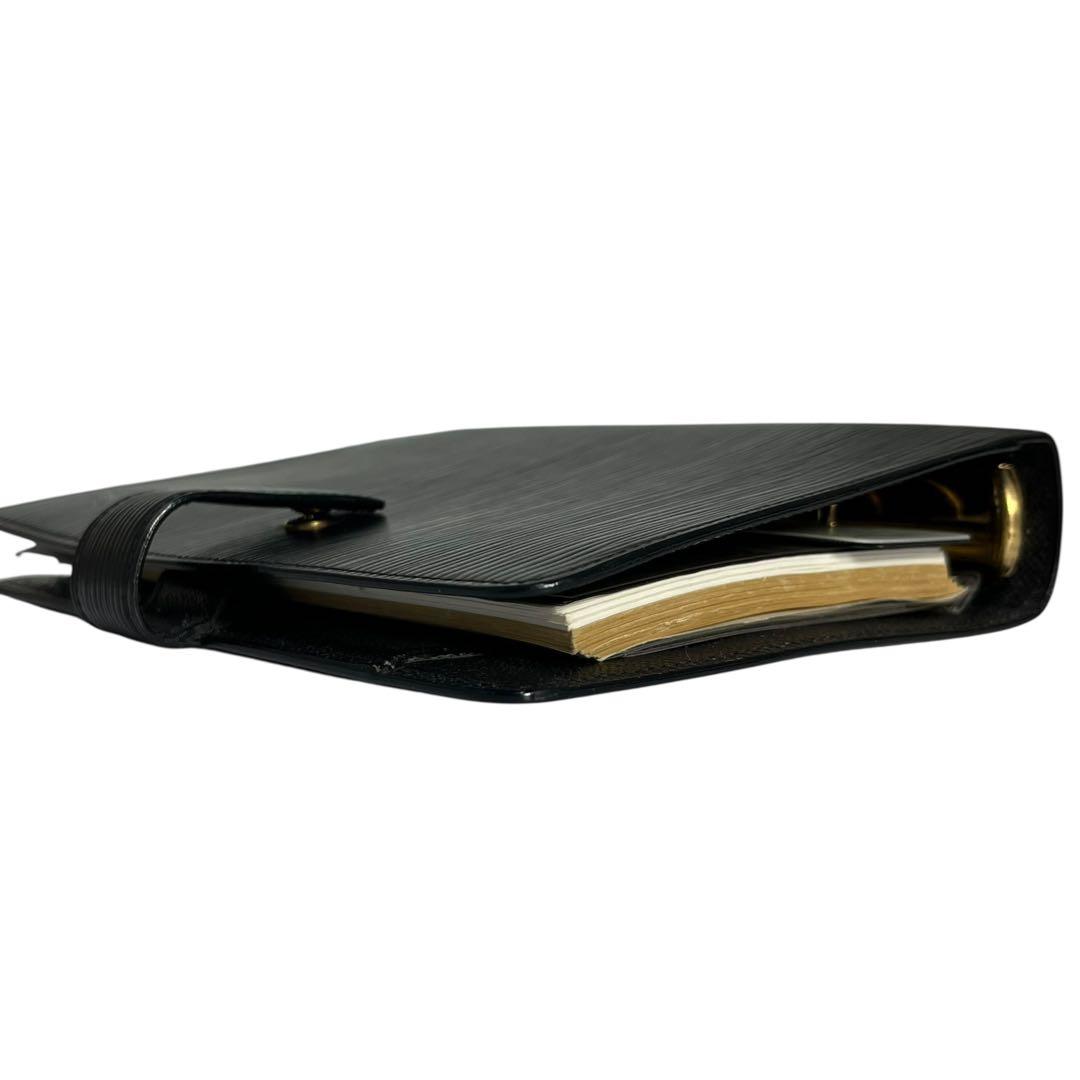 外観美品 ルイヴィトン エピ レザーリング式ファイル 黒 手帳 鑑定済 13