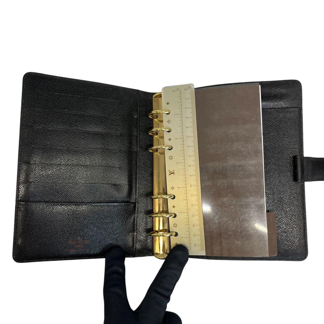 外観美品 ルイヴィトン エピ レザーリング式ファイル 黒 手帳 鑑定済 13