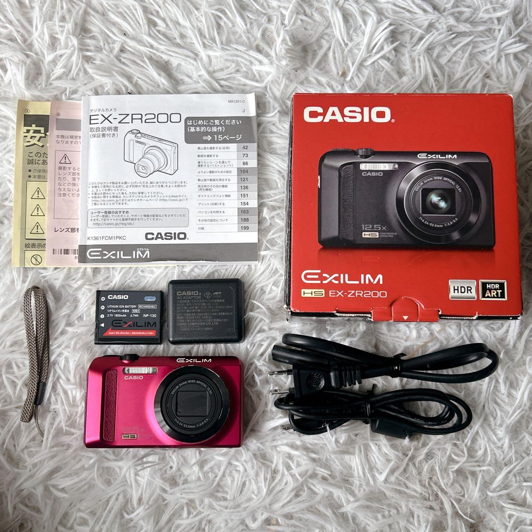 【美品】CASIO EXILIM EX-ZR200 コンパクトデジタルカメラ