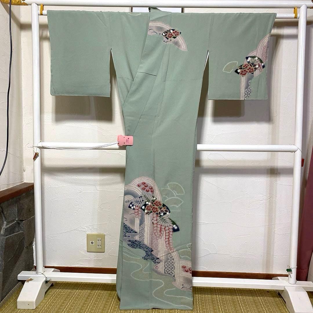 【専用】着物-辻が花着物156【訪問着】【未使用しつけ付】アンティーク調 他２点