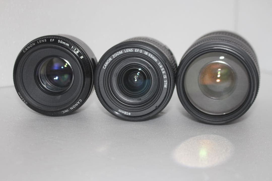 フルサイズ/canon kiss x8i標準&望遠&単焦点トリプルレンズセット