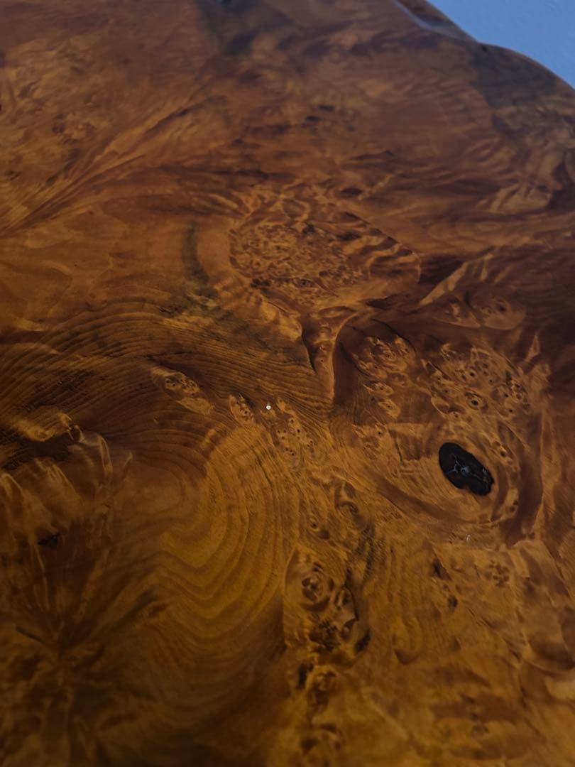 欅　一枚板　テーブル　花台　骨董　盆栽　玉杢　縮杢