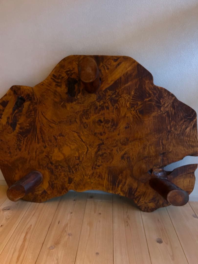 欅　一枚板　テーブル　花台　骨董　盆栽　玉杢　縮杢