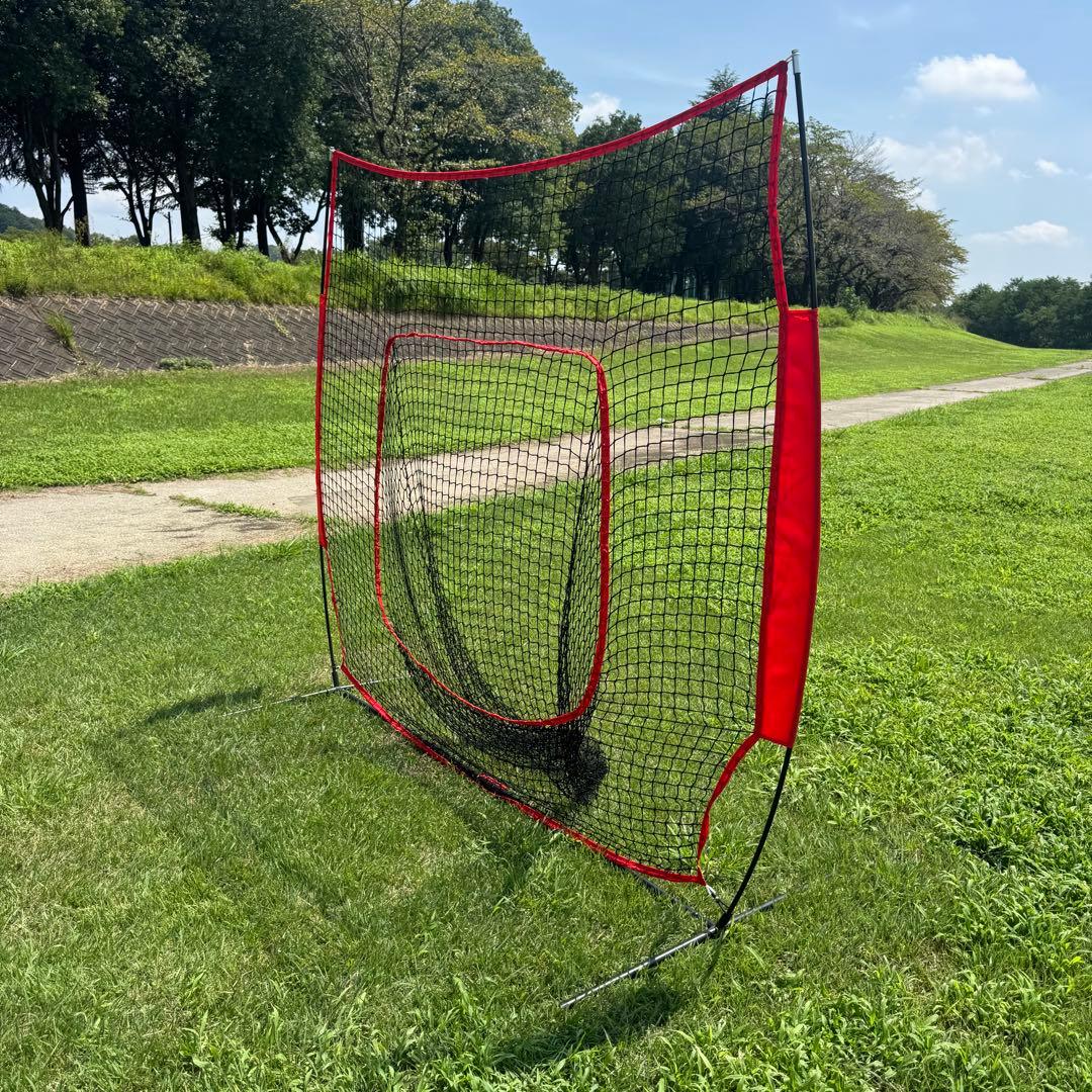 【軟式用】 移動式バッティングネット（2.1m×2.1m）必見 トス練習ボール付