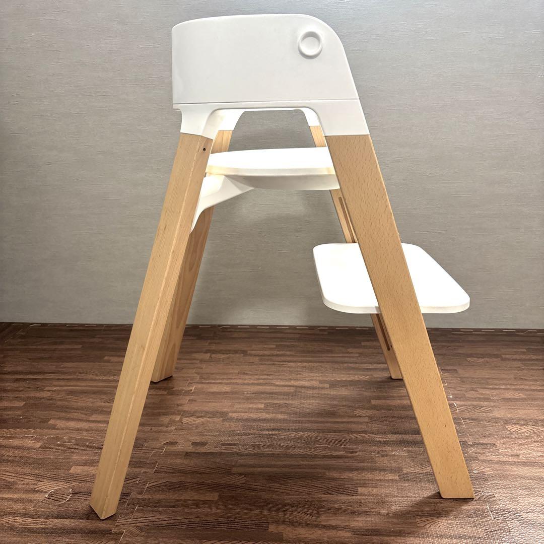 【美品】 STOKKE ステップス ハイチェア ホワイト ベビーチェア