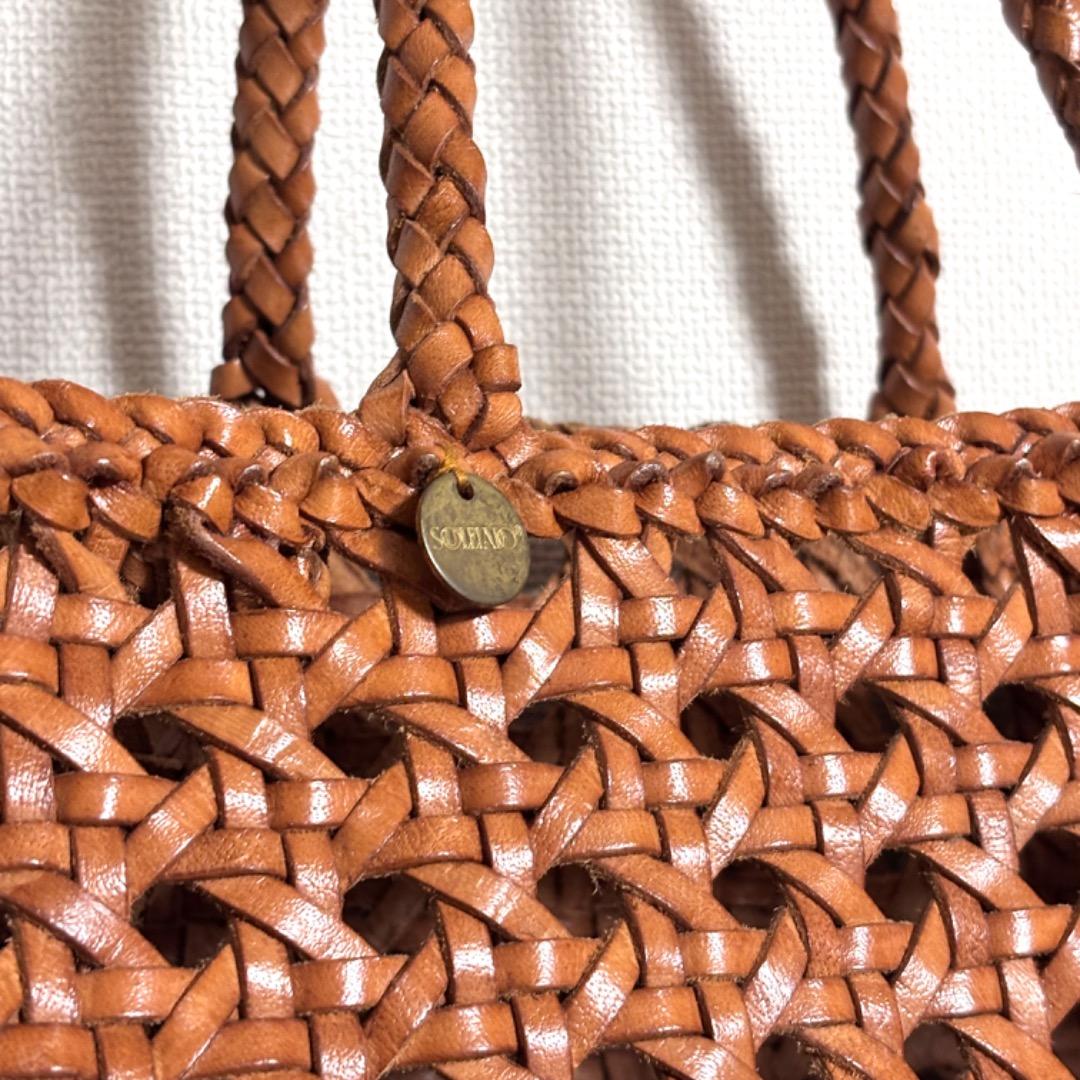 【トゥモローランド ソレイアード】レザー メッシュトート バッグ