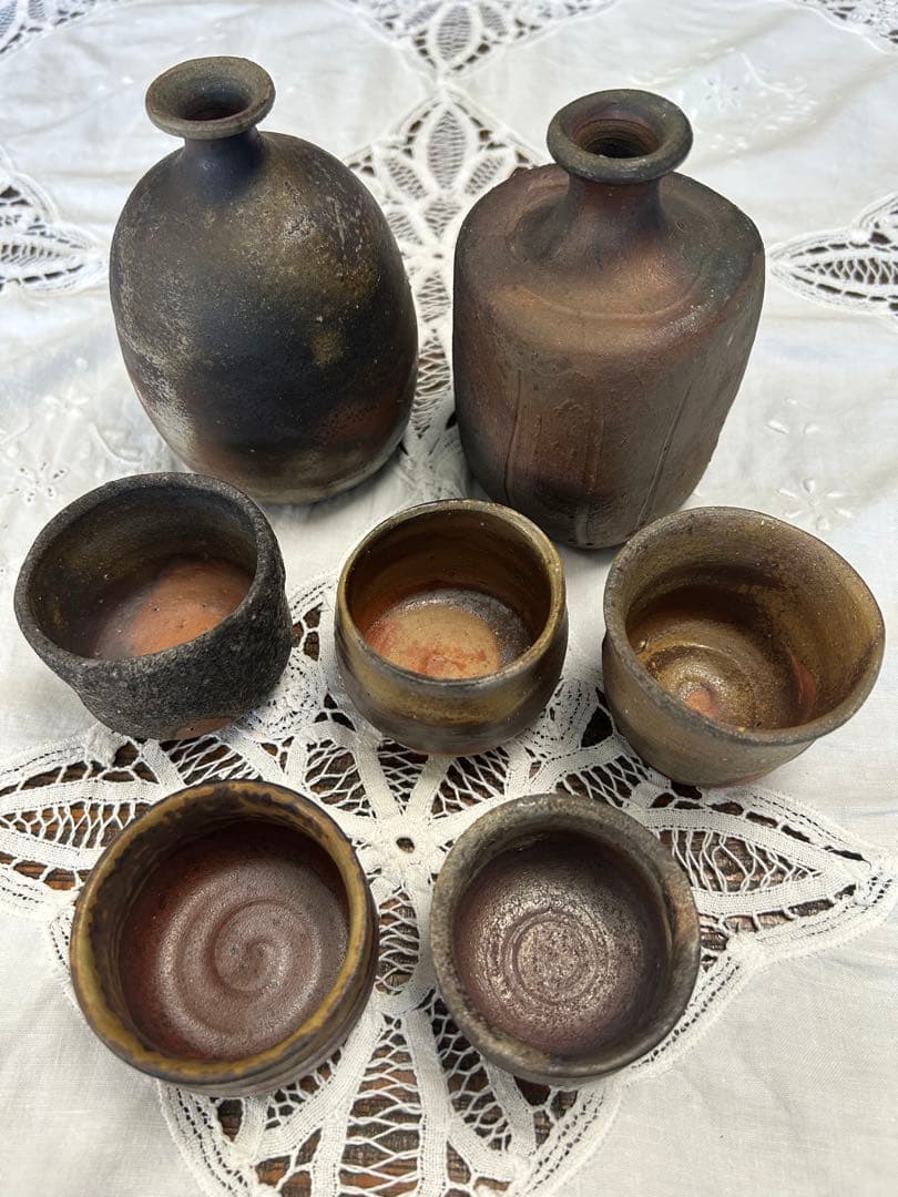備前焼　とっくり2本とお猪口５個セット色々