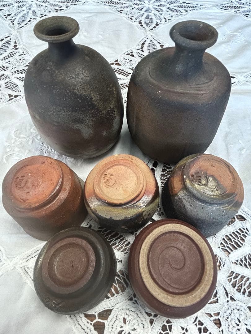 備前焼　とっくり2本とお猪口５個セット色々