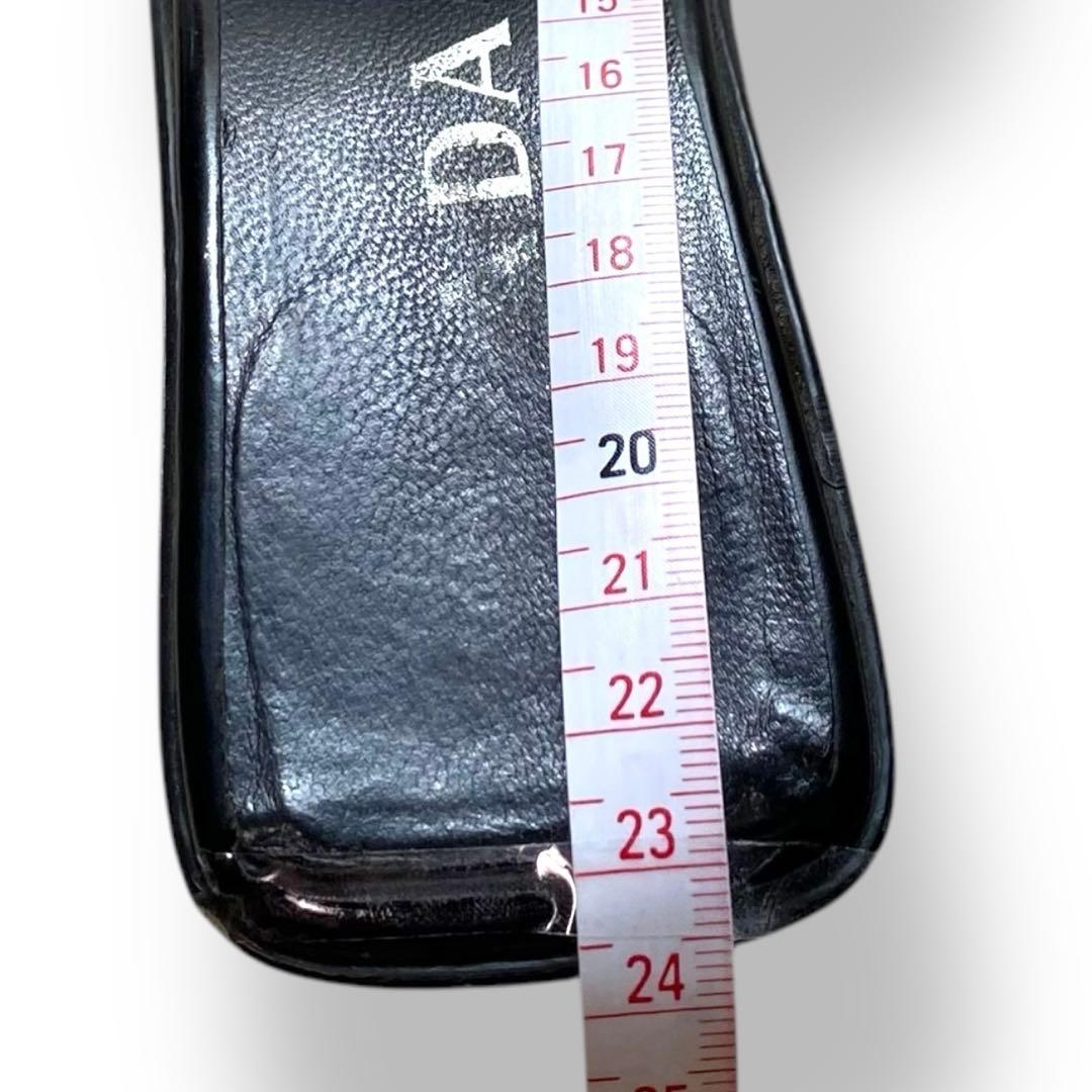 PRADA パテントレザー　ロゴ型押し　ハイヒール　サンダル　黒　22cm相当