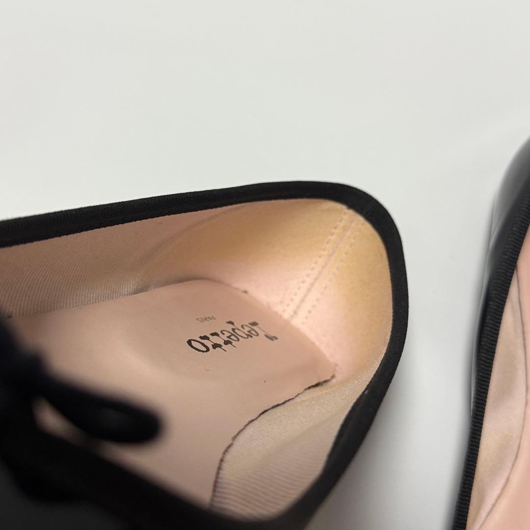 Repetto 黒 ポインテッドトゥ フラットシューズ