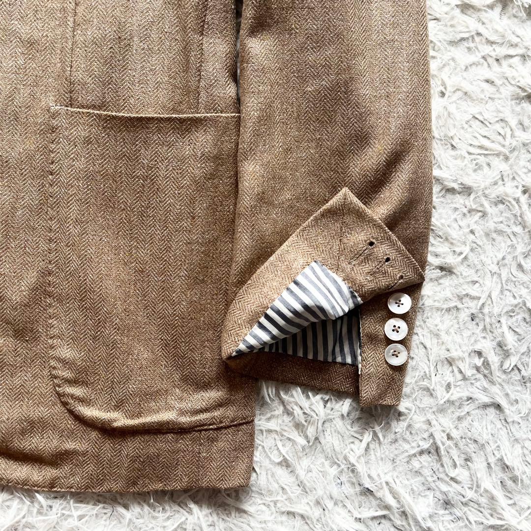 <美品>BOGLIOLI dover キャメル シルク100% ジャケット 48