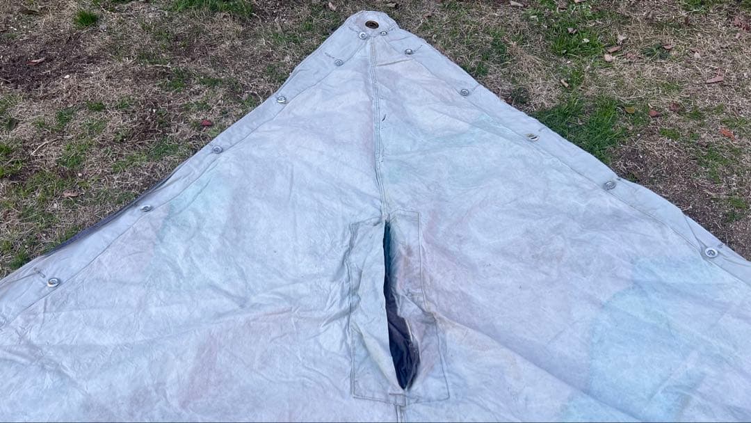 スウェーデン軍 三角 軍幕 USED コットン④