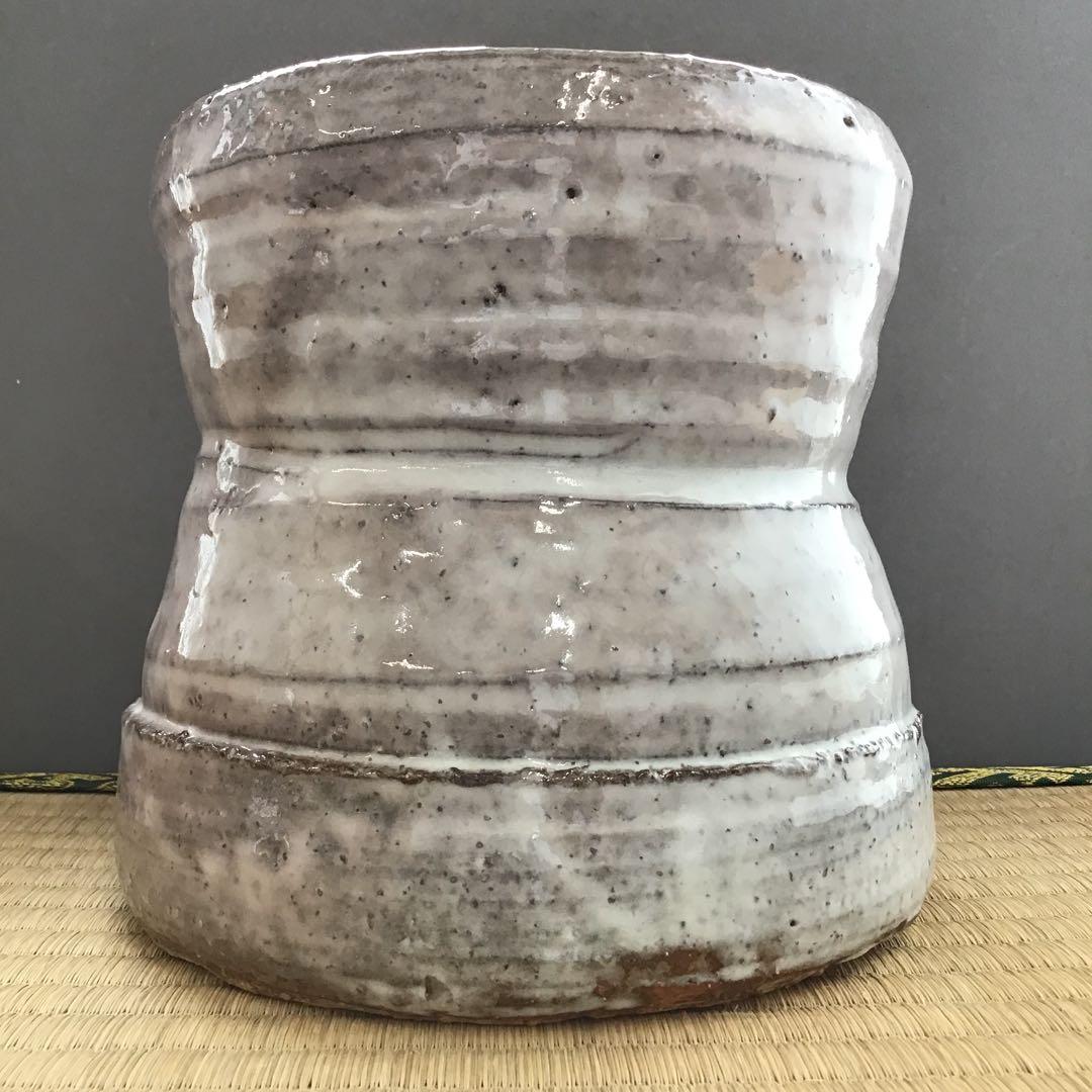 茶道具　水指　萩焼水指　天寵山　七代　　兼田三左衛門作　栞　共箱　S210MS