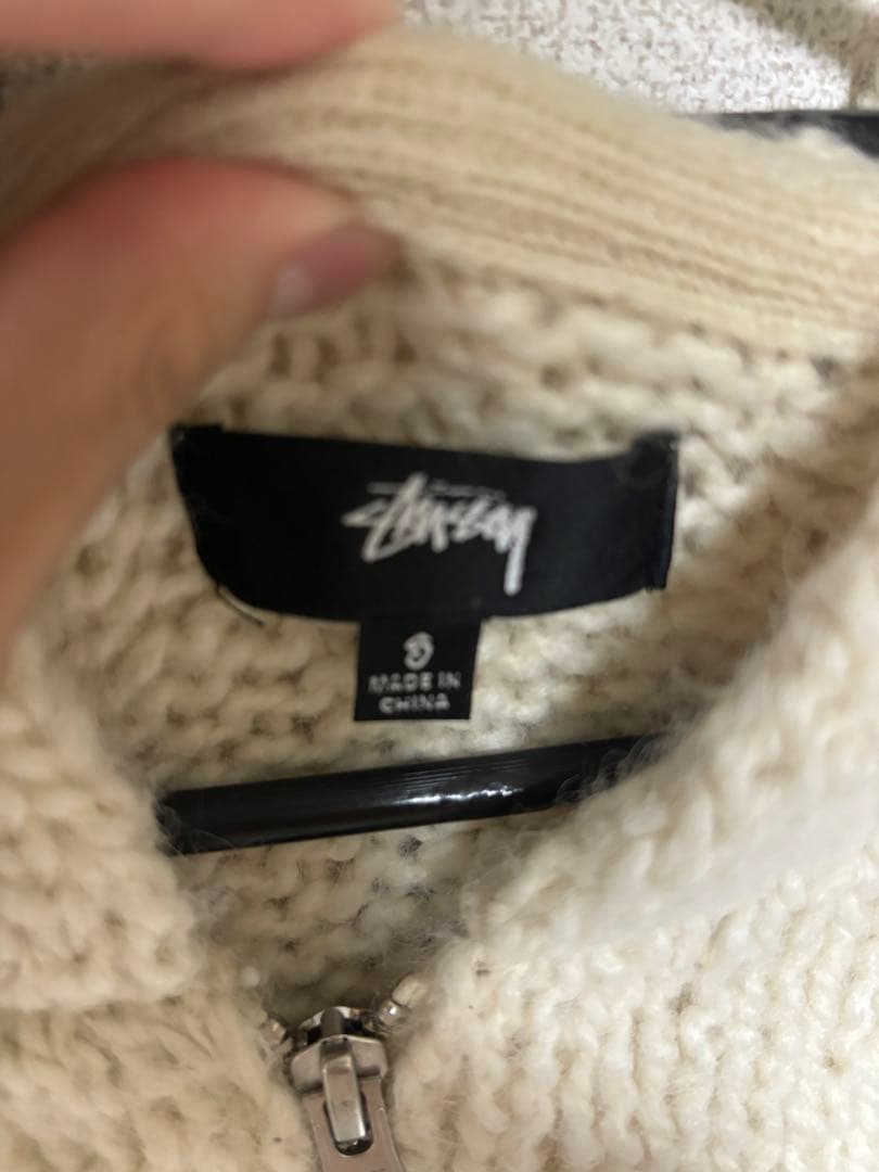 トップス stussy CHUNKY KNIT ZIP HOODIE