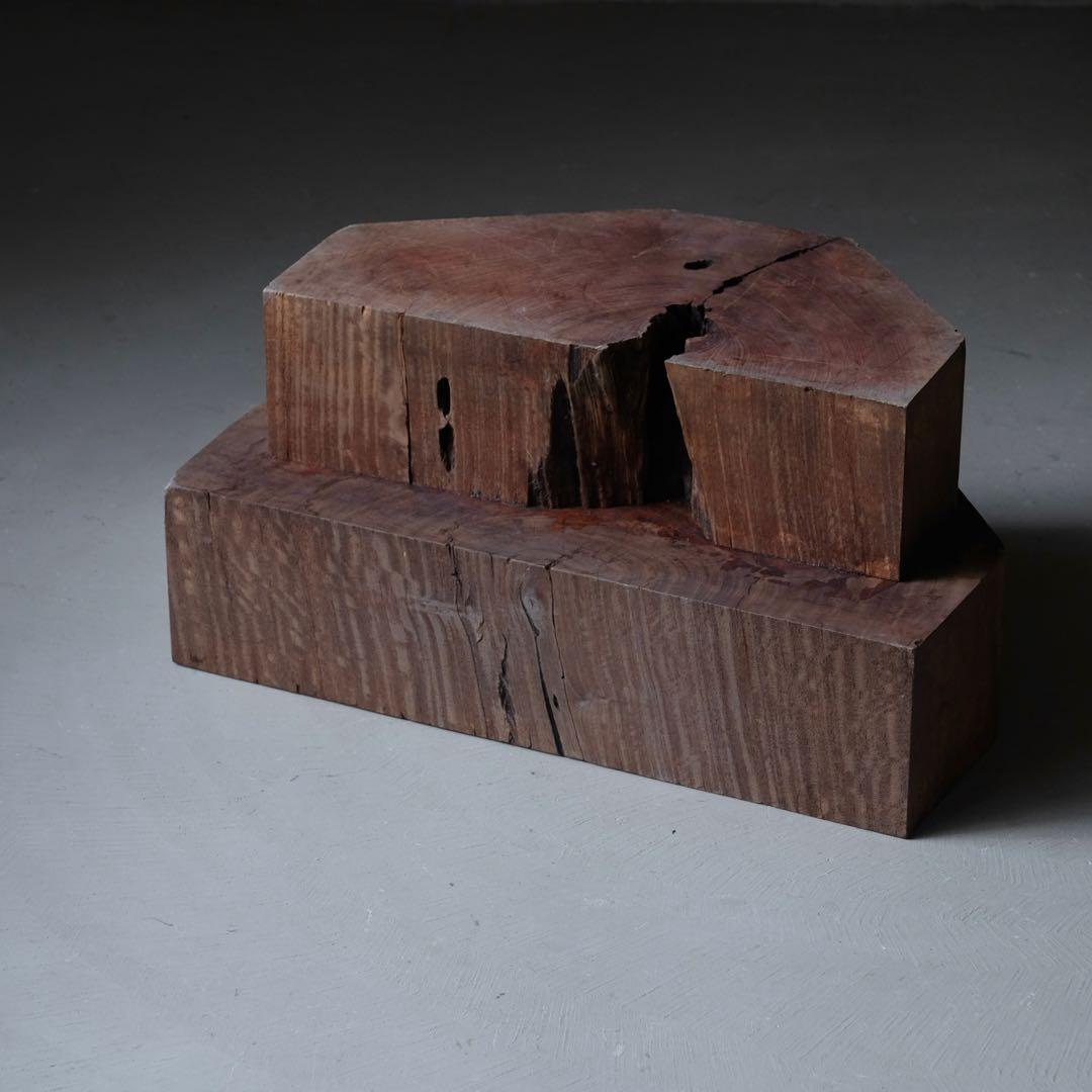 欅材 古い花台　展示台 座卓 サイドテーブル ローテーブル 古家具 アンティーク