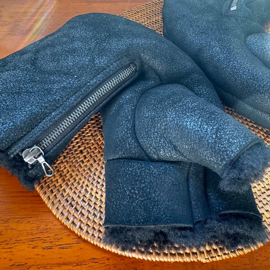 【ユリウスJULIUS ラムレザーボアジップグローブ 】