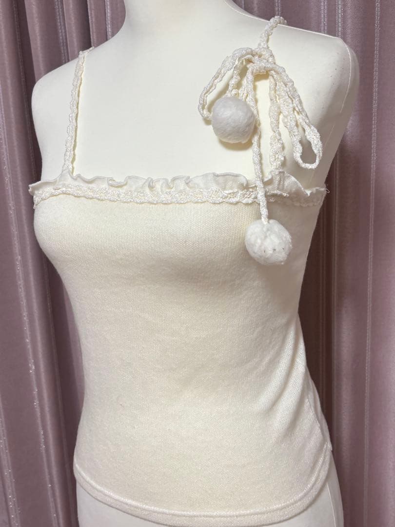 リズリサ 激レア ぽんぽん付きキャミソール　白