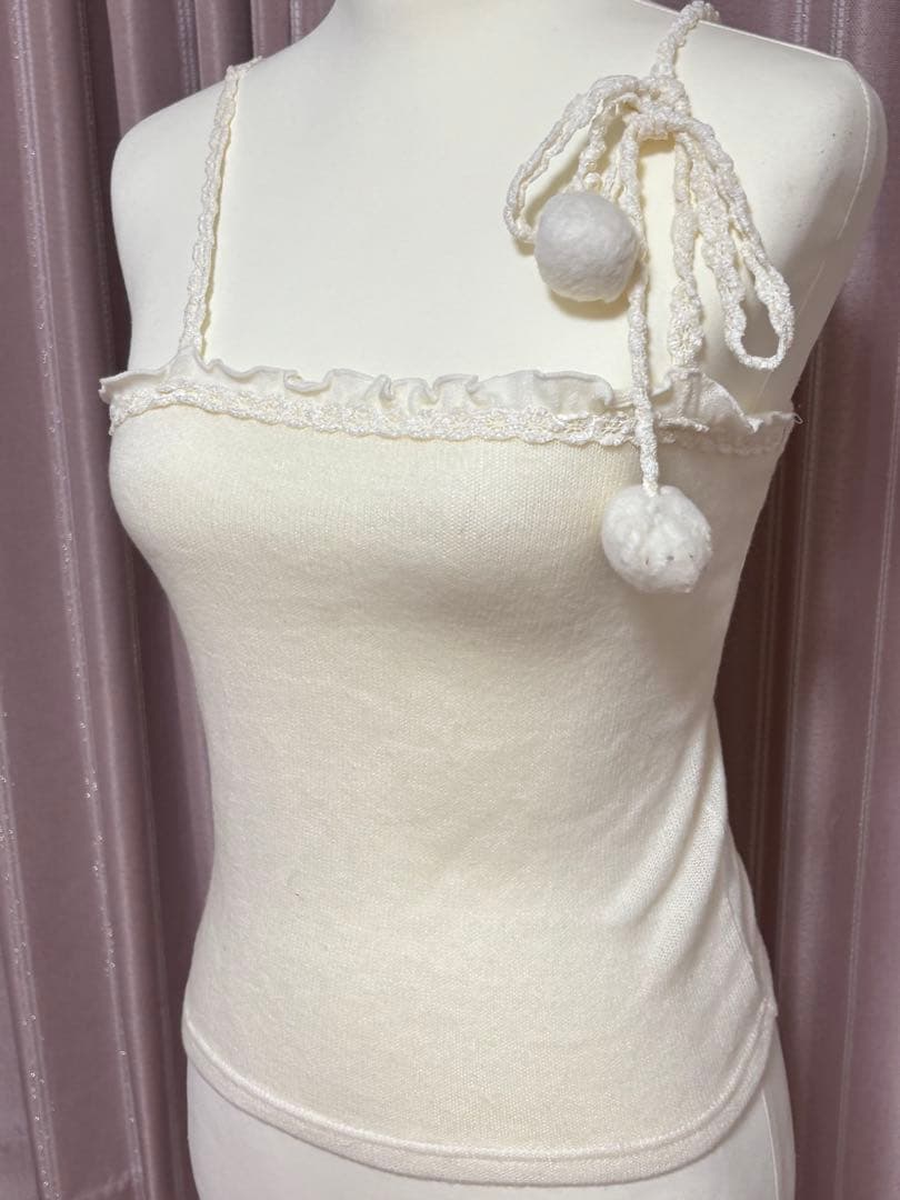 リズリサ 激レア ぽんぽん付きキャミソール　白