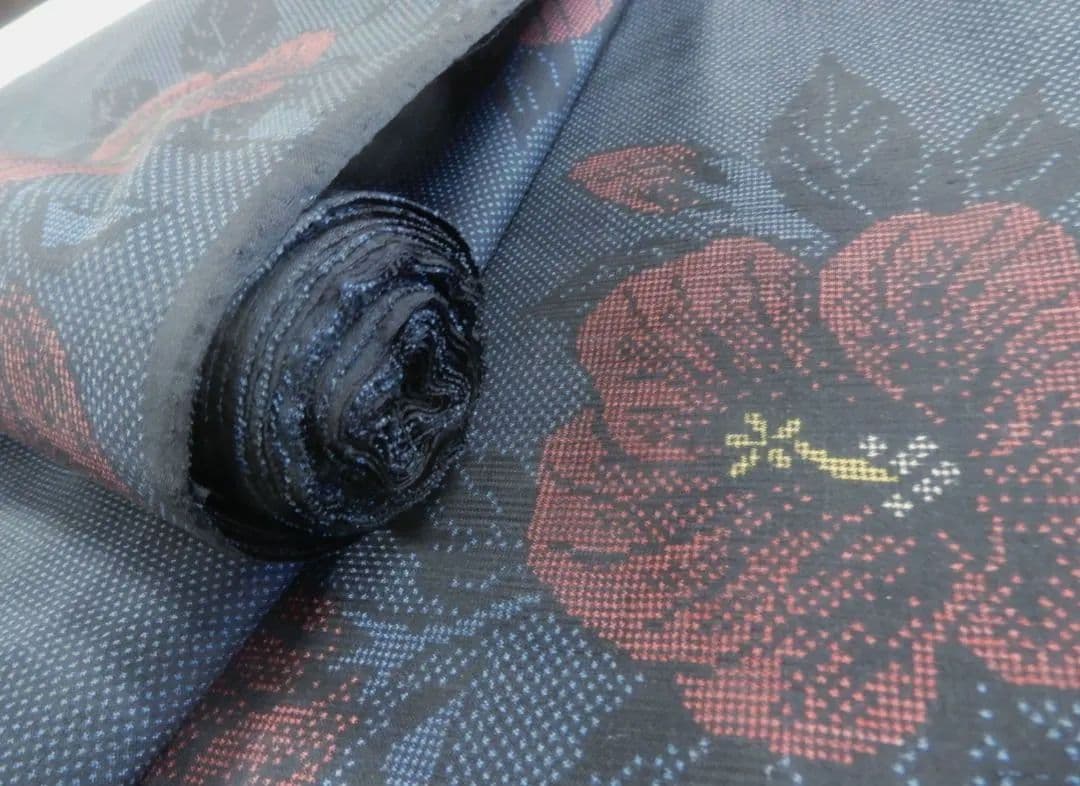 正絹・本場大島紬着尺反物・藍大島・上代35万円のお品・伝統的工芸品・呉服屋整理品