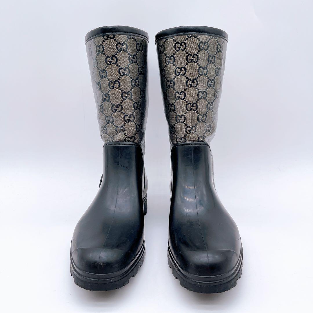 【GUCCI】グッチ GGスプリーム レインブーツ size37 箱付き