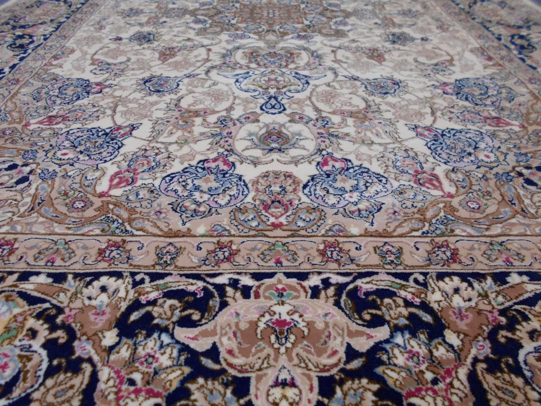 170万ノット！輝く、多色織絨毯！本場イラン産150×225cm‐201011