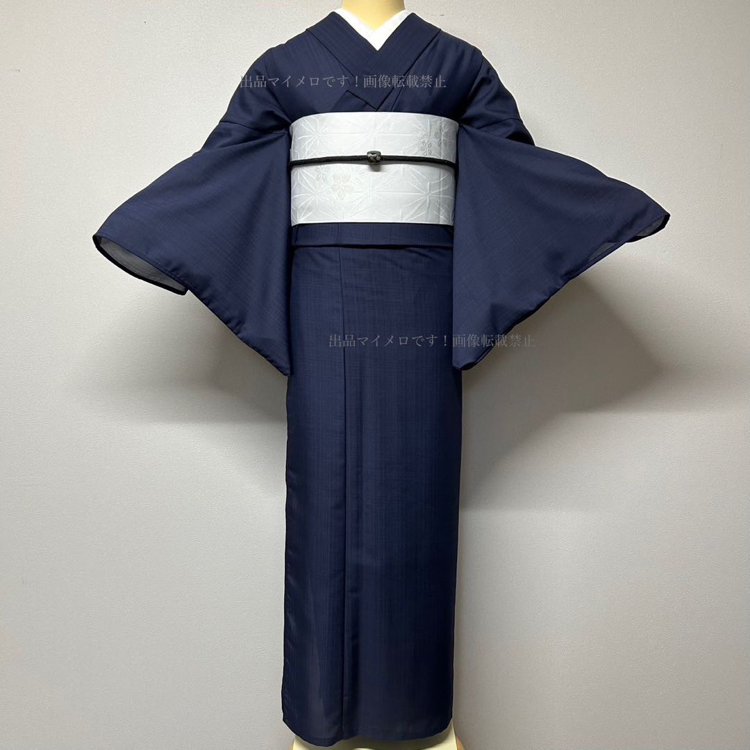 浴衣　夏　単着物　紺色　吸湿速乾　　クール素材　浴衣単品　0715⑥